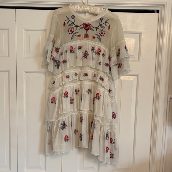 Zara Dresses & Skirts - Zara Embroidered Tiered Ruffle Dress